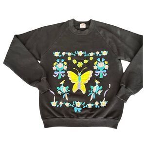 JERZEES butterfly peacock sweatshirt Made in USA